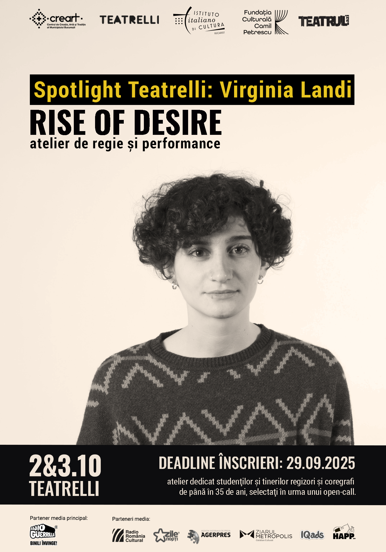 Spotlight Teatrelli: Virginia Landi | Atelier de regie și performance